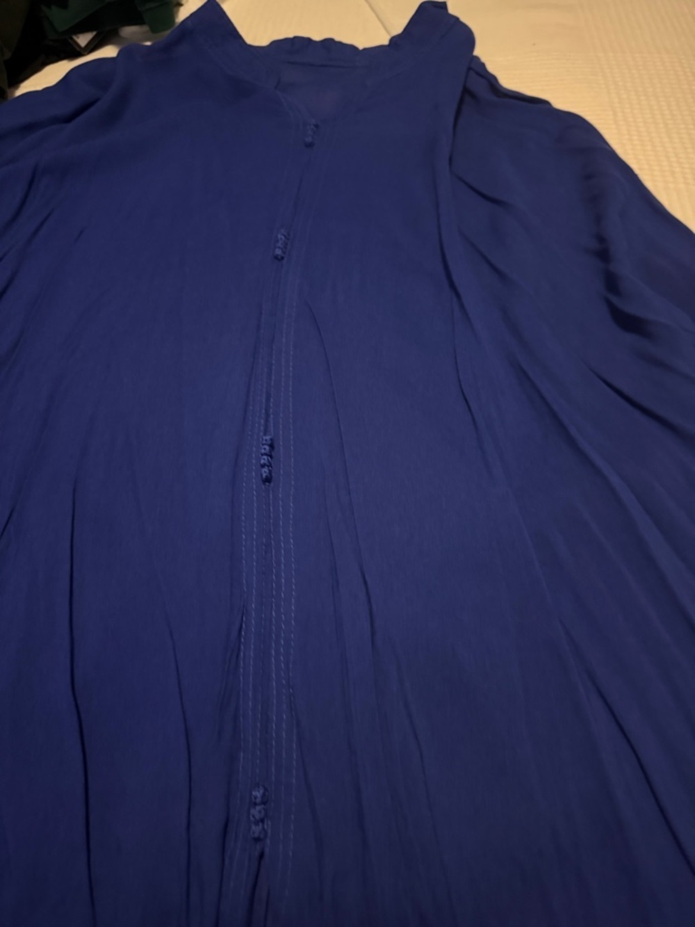 Navy Pleated Button-Front Blouse from marruecos - Picture 8 of 8